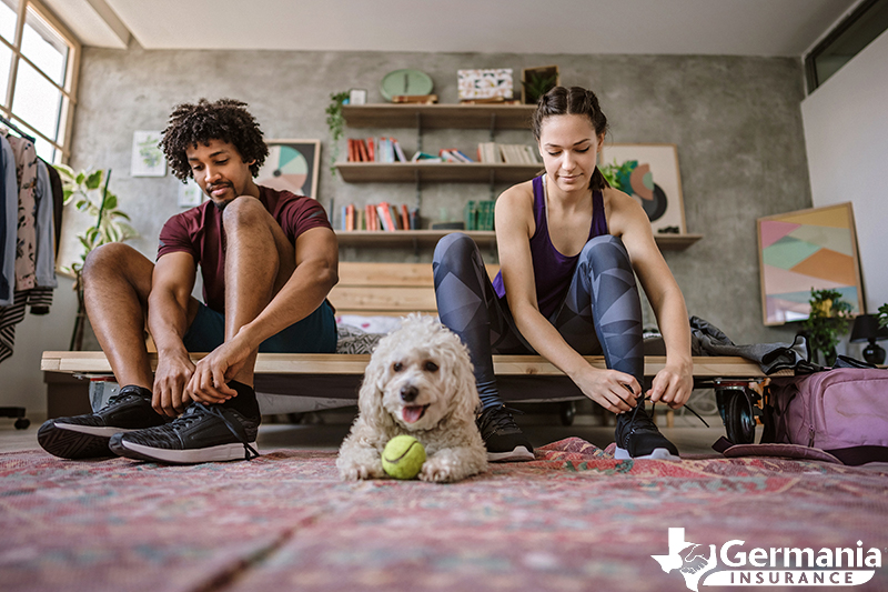 Two people getting ready to exercise and practice healthy habits