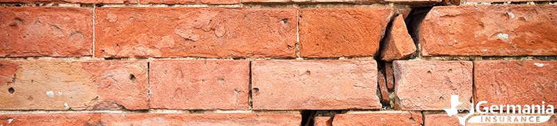 Bricks cracked and damaged as a result of a drought