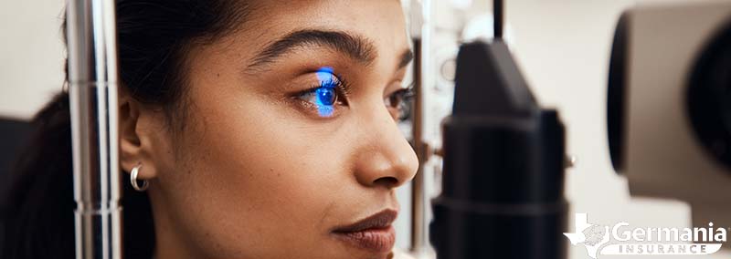 A woman getting an eye exam to identify common eye problems