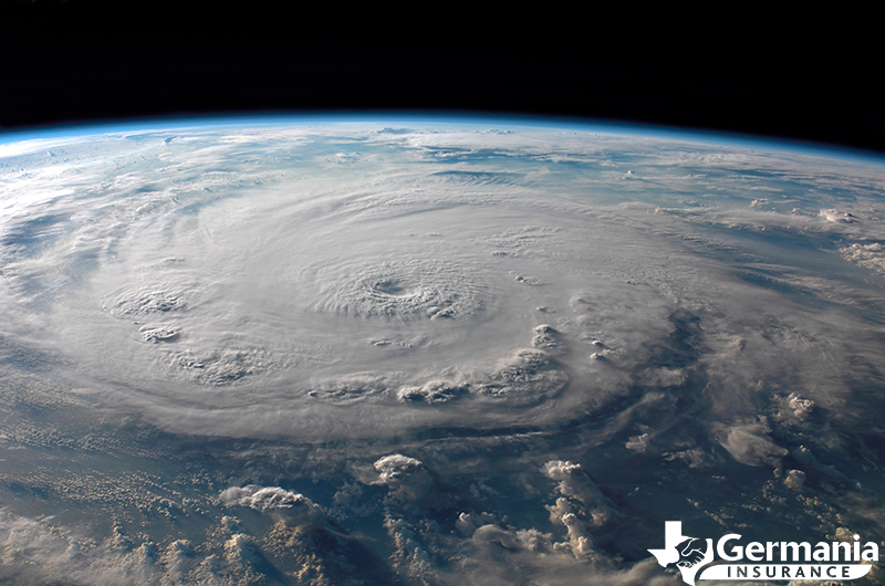 A view of a hurricane from space