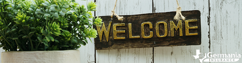 A welcome sign outside an Airbnb property