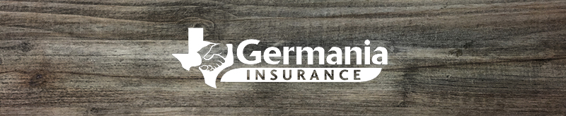 Germania Farm Mutual Insurance Association logo on wood background.