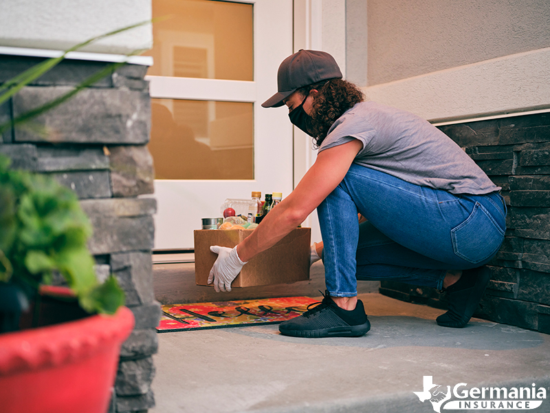 Woman delivering groceries to earn extra cash on the side