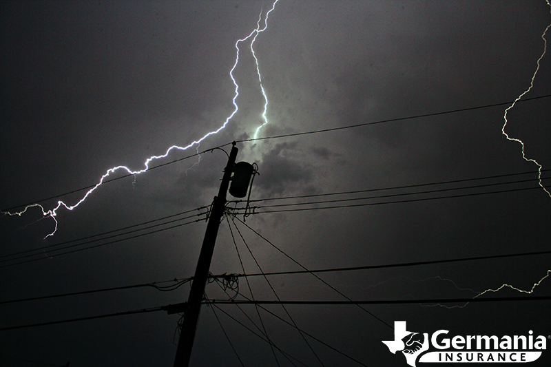 Lightning striking a transformer causing a power outage