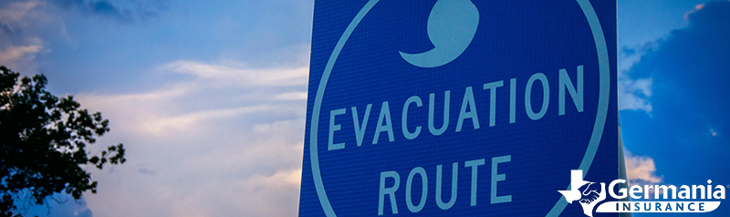 A hurricane evacuation route sign. 