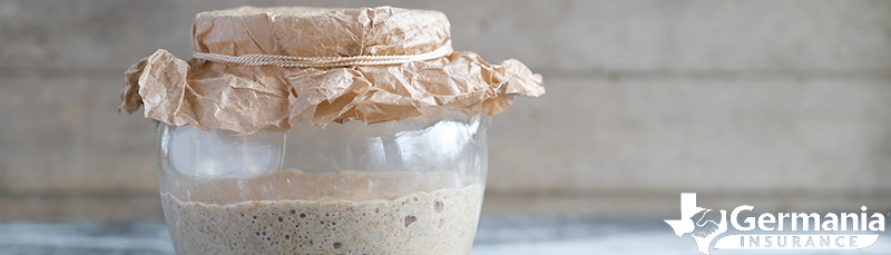 A jar of leftover sourdough starter discard