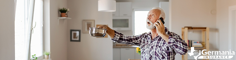  A man filing an insurance claim for a leaking roof